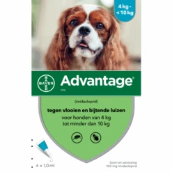 Advantage 100 Anti Vlooien En Teken Druppels Hond 4 10 Kg 4 Pipetten 1, 0 Ml