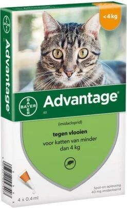 Advantage 2 X 4 Pipetten Â, ®, 40 Voor Katten Van Minder Dan 4 Kg Dubbelpak -Dierenwinkel advantage 4 pipetten en xc2 en xae 40 voor katten van minder dan 4 kg 108904
