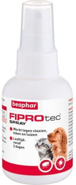 Beaphar Fiprotec Anti Vlooien En Teken Spray Hond En Kat 100 Ml -Dierenwinkel beaphar fiprotec spray 100ml 4243