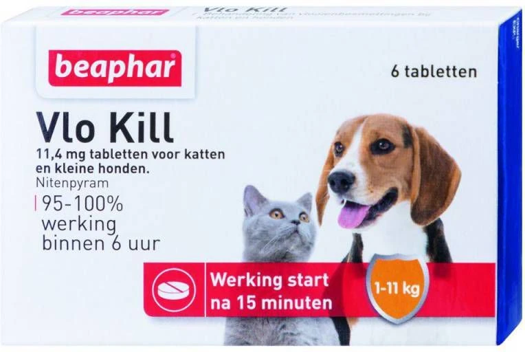 Beaphar 2x Vlo Kill Anti Vlooien Tabletten Hond 1 11 Kg 6 Tabletten 8 Beaphar 2x Vlo Kill Anti Vlooien Tabletten Hond 1 11 Kg 6 Tabletten - Afbeelding 6