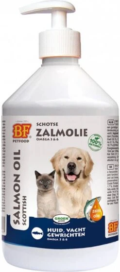 Biofood BF Petfood Zalmolie Voor Hond En Kat 500 Ml 4 + 1 Gratis 17 Biofood BF Petfood Zalmolie Voor Hond En Kat 500 Ml 4 + 1 Gratis -Dierenwinkel biofood 500ml zalmolie 107830