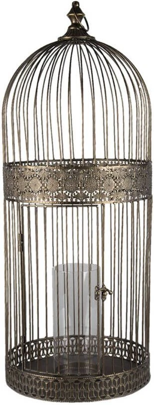 Clayre & Eef Windlicht 79 Cm Grijs Metaal Rond Kaarsenhouder Sfeerverlichting Grijs Kaarsenhouder Sfeerverlichting 4 Clayre & Eef Windlicht 79 Cm Grijs Metaal Rond Kaarsenhouder Sfeerverlichting Grijs Kaarsenhouder Sfeerverlichting - Afbeelding 2