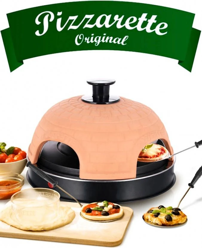 Emerio Quattro Pizzaoven PO 115985 Voor 4 Personen Zwart/Terracotta 5 Emerio Quattro Pizzaoven PO 115985 Voor 4 Personen Zwart/Terracotta - Afbeelding 3