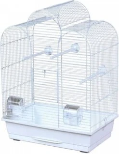 Flamingo Vogelkooi Dara Wit Vogelverblijven 45x33.5x59 Cm Wit -Dierenwinkel flamingo parkietenkooi dara 48x28x61 5 cm wit 1114610