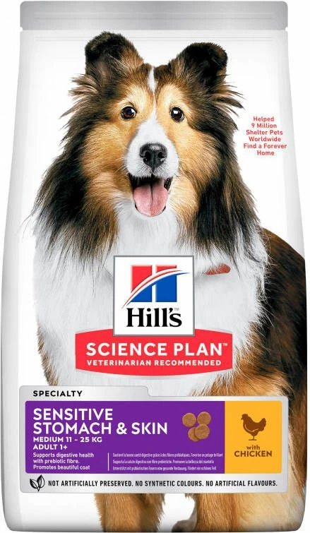 Hill's Science Plan 15% Korting! Droogvoer Sensitive Stomach & Skin Medium Met Kip(14 Kg ) 8 Hill's Science Plan 15% Korting! Droogvoer Sensitive Stomach & Skin Medium Met Kip(14 Kg ) - Afbeelding 6