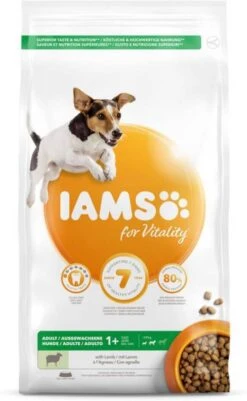 Iams For Vitality Adult Small & Medium Lam Hondenvoer 12 + 3 Kg Gratis -Dierenwinkel iams dog adult small medium lam 3 kg 66091