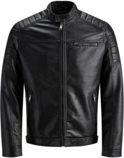 JACK & JONES CORE Imitatieleren Tussenjas Rocky Zwart -Dierenwinkel jack en jones jack en jones jack en amp jones jjerocky jacket noos 358594