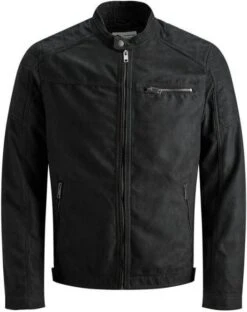 JACK & JONES CORE Imitatieleren Tussenjas Rocky Zwart -Dierenwinkel jack en jones jack faux su en xe8de 680152