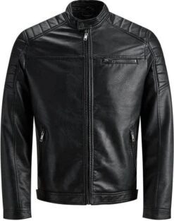 JACK & JONES CORE Imitatieleren Tussenjas Rocky Zwart -Dierenwinkel jack en jones jack faux su en xe8de 680989