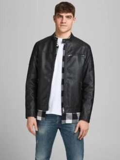 JACK & JONES CORE Imitatieleren Tussenjas Rocky Zwart -Dierenwinkel jack en jones jcorocky jacket noos 7959148
