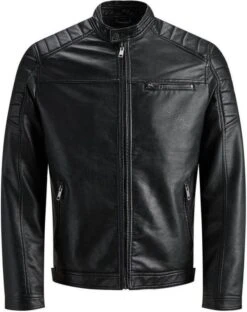JACK & JONES CORE Imitatieleren Tussenjas Rocky Zwart -Dierenwinkel jack en jones leren jas faux 7675944