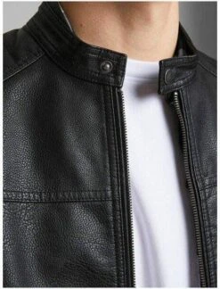 JACK & JONES CORE Imitatieleren Tussenjas Rocky Zwart -Dierenwinkel jack en jones outdoorjacken 8015811