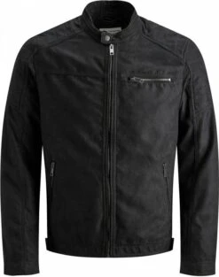 JACK & JONES CORE Imitatieleren Tussenjas Rocky Zwart -Dierenwinkel jack en jones rocky jas heren 35280