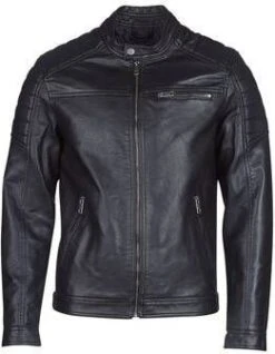JACK & JONES CORE Imitatieleren Tussenjas Rocky Zwart -Dierenwinkel leren jas jack jones jcorocky 422438