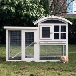 @Pet Konijnenhok Piazza 130x62x90, 5 Cm Wit En Zwart 20085 -Dierenwinkel merkloos konijnenhok piazza 17894