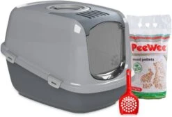 PeeWee EcoDome XXL Grijs +3 Kg Houtkorrels +Schepje, Kattenbak Combideal 10 PeeWee EcoDome XXL Grijs +3 Kg Houtkorrels +Schepje, Kattenbak Combideal -Dierenwinkel peewee startpakket ecodome antraciet grijs 665 x 485 x 465 cm 55749