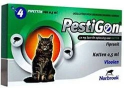 Pestigon Spot On Voor Katten 2 X 4 Pipetten -Dierenwinkel pestigon spot on kat 4 x 0 5 ml 46660