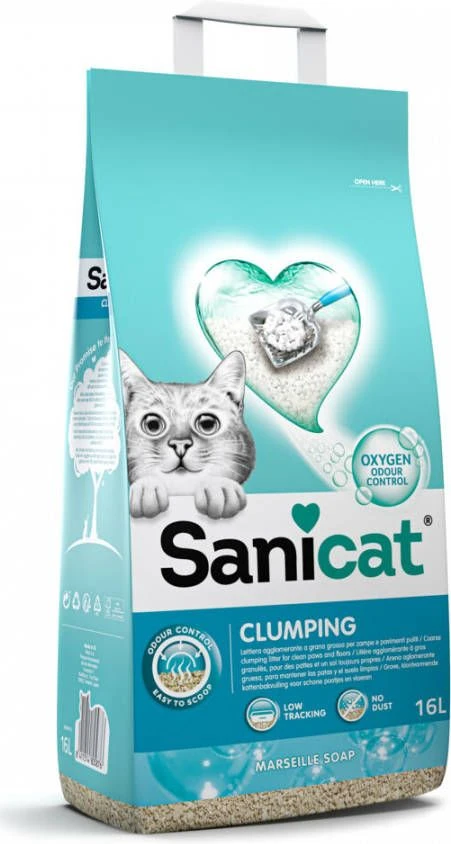 Sanicat Clumping + Marsella Soap Kattenbakvulling 16 4 Sanicat Clumping + Marsella Soap Kattenbakvulling 16 - Afbeelding 2