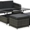 VidaXL 4 Delige Loungeset Met Kussens Poly Rattan Antraciet -Dierenwinkel vidaxl 4 delige loungeset met kussens poly rattan antraciet 325277