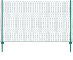 VidaXL Draadgaashek Met Palen 25x2 M Staal Groen -Dierenwinkel vidaxl draadgaashek met palen 25x2 m staal groen 216897