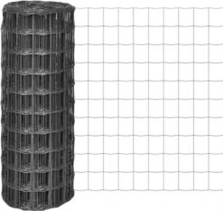 VidaXL Euro Hek 10x1 M Met 100x100 Mm Gaas Staal -Dierenwinkel vidaxl euro hek 10x1 m staal grijs 196090