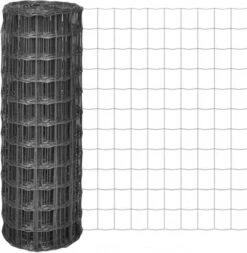 VidaXL Euro Hek 25x1, 5 M Met 77x64 Mm Gaas Staal Grijs -Dierenwinkel vidaxl euro hek 25x1 5 m staal grijs 189318