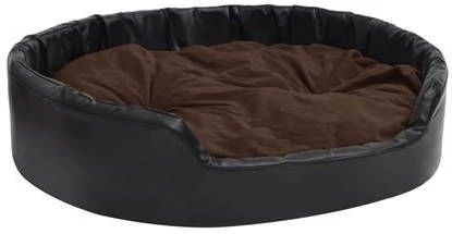 VidaXL Hondenmand 99x89x21 Cm Pluche En Kunstleer Zwart En Bruin 3 VidaXL Hondenmand 99x89x21 Cm Pluche En Kunstleer Zwart En Bruin