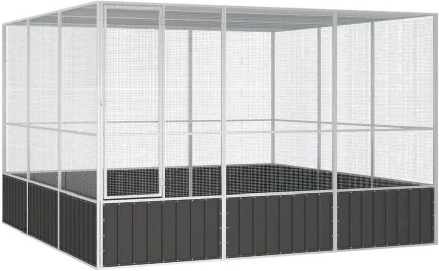 VidaXL Vogelkooi 302, 5x324, 5x211, 5 Cm Gegalvaniseerd Staal Antraciet 3 VidaXL Vogelkooi 302, 5x324, 5x211, 5 Cm Gegalvaniseerd Staal Antraciet